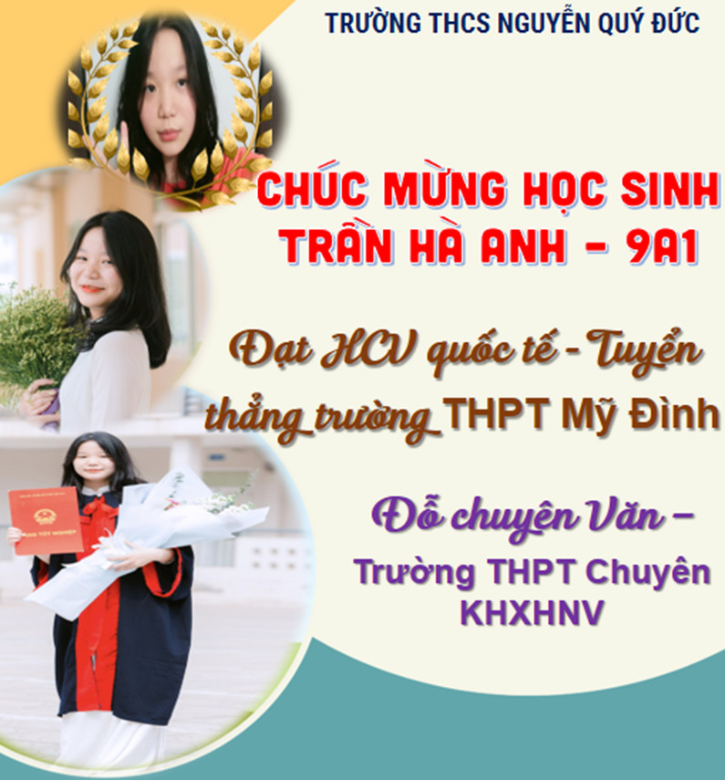 Tự hào cô học trò Trần Hà Anh - Học sinh lớp 9A1